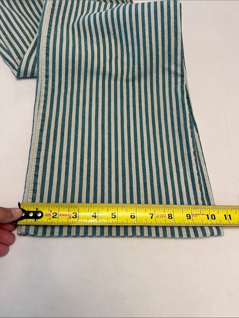 FREE PEOPLE WE THE FREE ASTORIA HIGH RISE BLUE /WHITE STRIPED WIDE LEG JEANS 27 - Picture 10 of 14